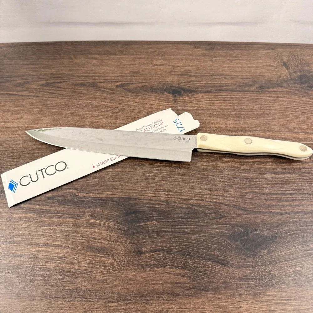 Cutco 1725 JJ 9.25 Inch French Chef Knife Pearl Handle Made in USA